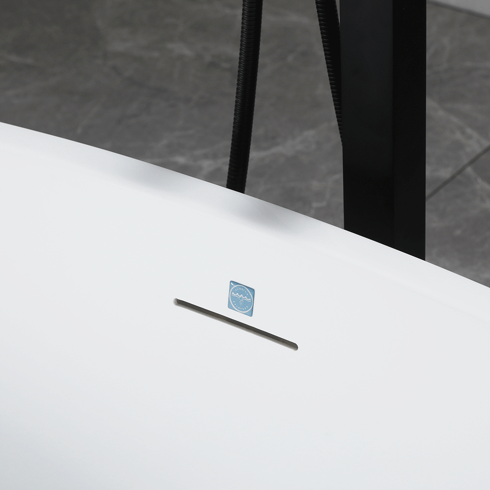 “SanSiro Lorium 65CAJ Heated Air Jetted” 65 x 36 inch Center Drain Freestanding Acrylic Bathtub