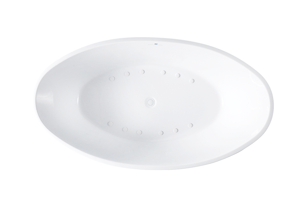“SanSiro Lorium 65CAJ Heated Air Jetted” 65 x 36 inch Center Drain Freestanding Acrylic Bathtub