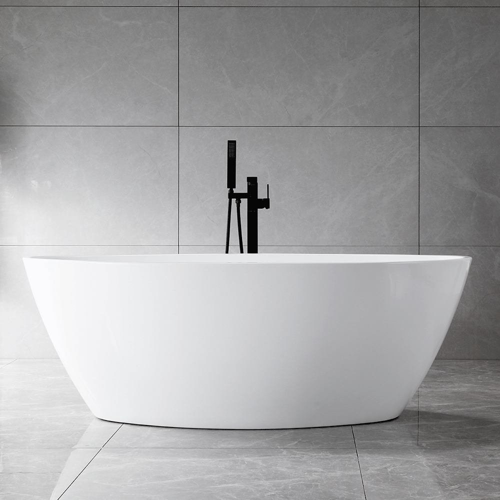 “SanSiro Lorium 65CAJ Heated Air Jetted” 65 x 36 inch Center Drain Freestanding Acrylic Bathtub