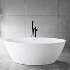 “SanSiro Lorium 65CAJ Heated Air Jetted” 65 x 36 inch Center Drain Freestanding Acrylic Bathtub