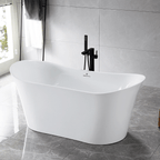 “SanSiro Luca 67CAJ Heated Air Jetted” 67 x 31 inch Center Drain Freestanding Acrylic Bathtub