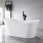 “SanSiro Luca 67CAJ Heated Air Jetted” 67 x 31 inch Center Drain Freestanding Acrylic Bathtub