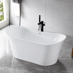 “SanSiro Luca 67CAJ Heated Air Jetted” 67 x 31 inch Center Drain Freestanding Acrylic Bathtub