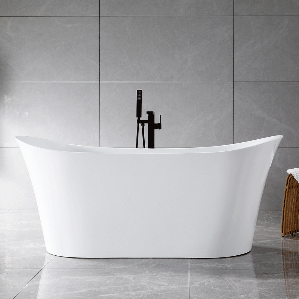 “SanSiro Luca 67CAJ Heated Air Jetted” 67 x 31 inch Center Drain Freestanding Acrylic Bathtub