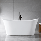 “SanSiro Luca 67CAJ Heated Air Jetted” 67 x 31 inch Center Drain Freestanding Acrylic Bathtub