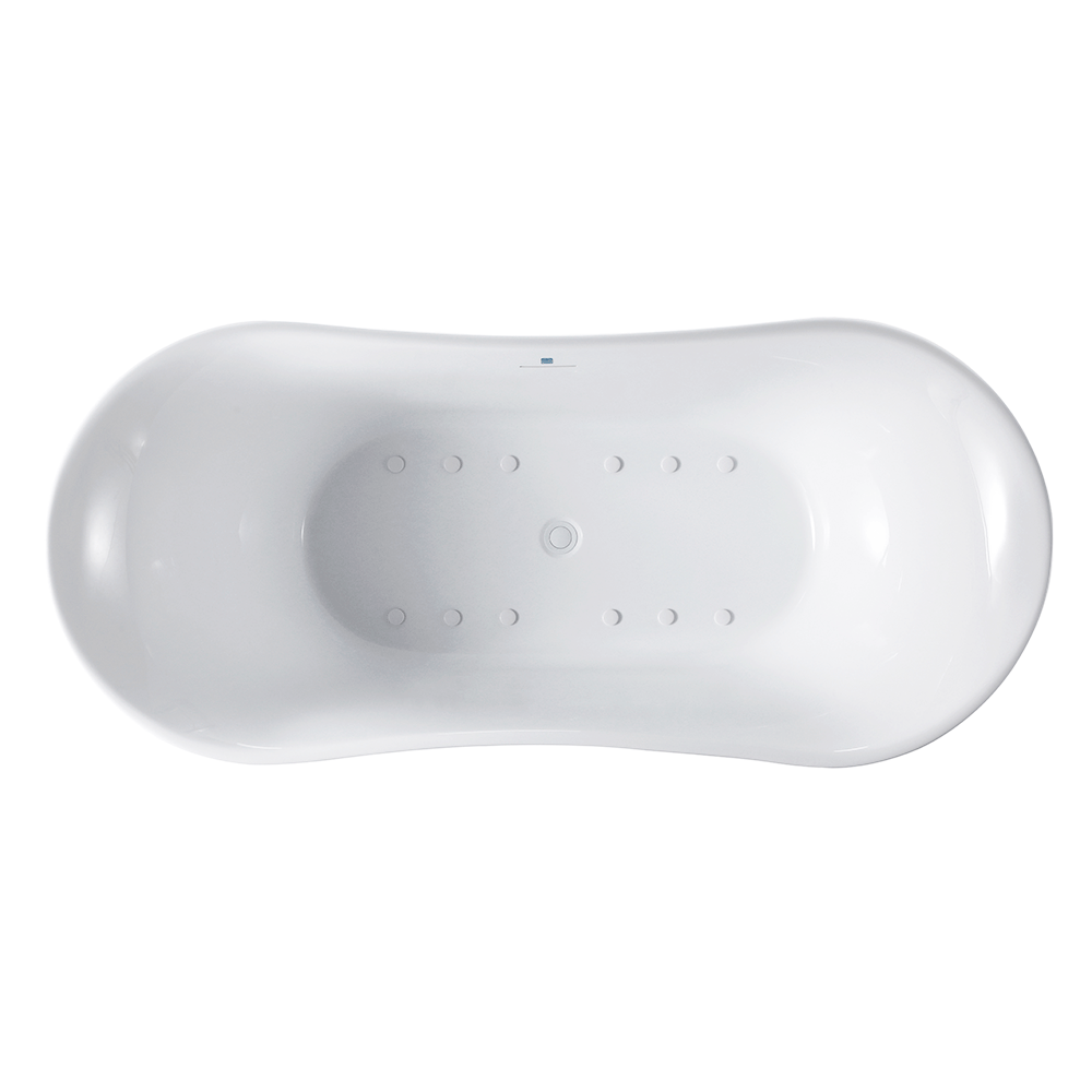“SanSiro Luca 67CAJ Heated Air Jetted” 67 x 31 inch Center Drain Freestanding Acrylic Bathtub