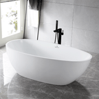 “SanSiro Palermo 71CAJ Heated Air Jetted” 71 x 35.5 inch Center Drain Freestanding Tub