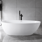 “SanSiro Palermo 71CAJ Heated Air Jetted” 71 x 35.5 inch Center Drain Freestanding Tub