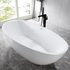 “SanSiro Palermo 71CAJ Heated Air Jetted” 71 x 35.5 inch Center Drain Freestanding Tub