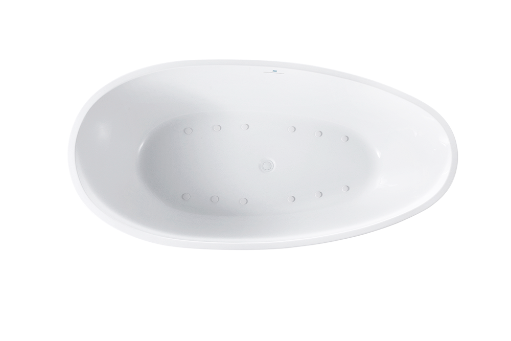 “SanSiro Palermo 71CAJ Heated Air Jetted” 71 x 35.5 inch Center Drain Freestanding Tub