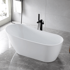 “SanSiro Roma 67EAJ Heated Air Jetted” 67 x 31.5 inch End Drain Freestanding Acrylic Bathtub