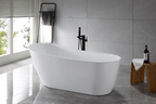 “SanSiro Roma 67EAJ Heated Air Jetted” 67 x 31.5 inch End Drain Freestanding Acrylic Bathtub