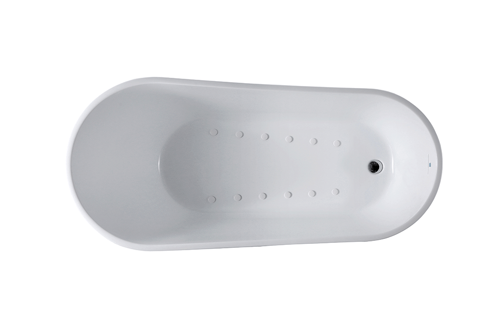 “SanSiro Roma 67EAJ Heated Air Jetted” 67 x 31.5 inch End Drain Freestanding Acrylic Bathtub