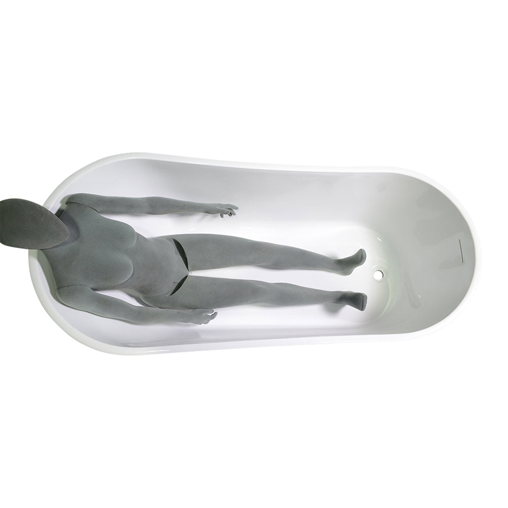 “SanSiro Roma 67EAJ Heated Air Jetted” 67 x 31.5 inch End Drain Freestanding Acrylic Bathtub