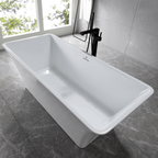 “SanSiro Sandava 59CAJ Heated Air Jetted” 59 x 29.5 inch Center Drain Freestanding Acrylic Bathtub