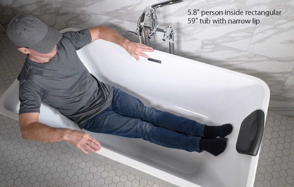 “SanSiro Sandava 59CAJ Heated Air Jetted” 59 x 29.5 inch Center Drain Freestanding Acrylic Bathtub