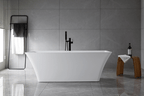 “SanSiro Sandava 59CAJ Heated Air Jetted” 59 x 29.5 inch Center Drain Freestanding Acrylic Bathtub