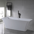 “SanSiro Sandava 67CAJ Heated Air Jetted” 67 x 29.5 inch Center Drain Freestanding Acrylic Bathtub
