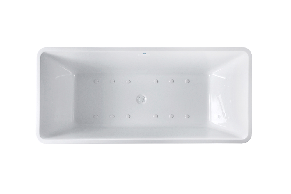 “SanSiro Sandava 67CAJ Heated Air Jetted” 67 x 29.5 inch Center Drain Freestanding Acrylic Bathtub
