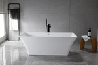 “SanSiro Sandava 67CAJ Heated Air Jetted” 67 x 29.5 inch Center Drain Freestanding Acrylic Bathtub