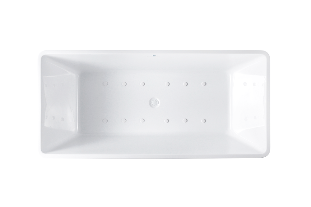 “SanSiro Trigoso 67CAJ Heated Air Jetted” 67 x 31 inch Center Drain Freestanding Acrylic Bathtub