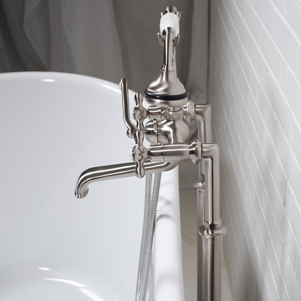 “Victoriana Freestanding Tub Faucet” in Brushed Nickel