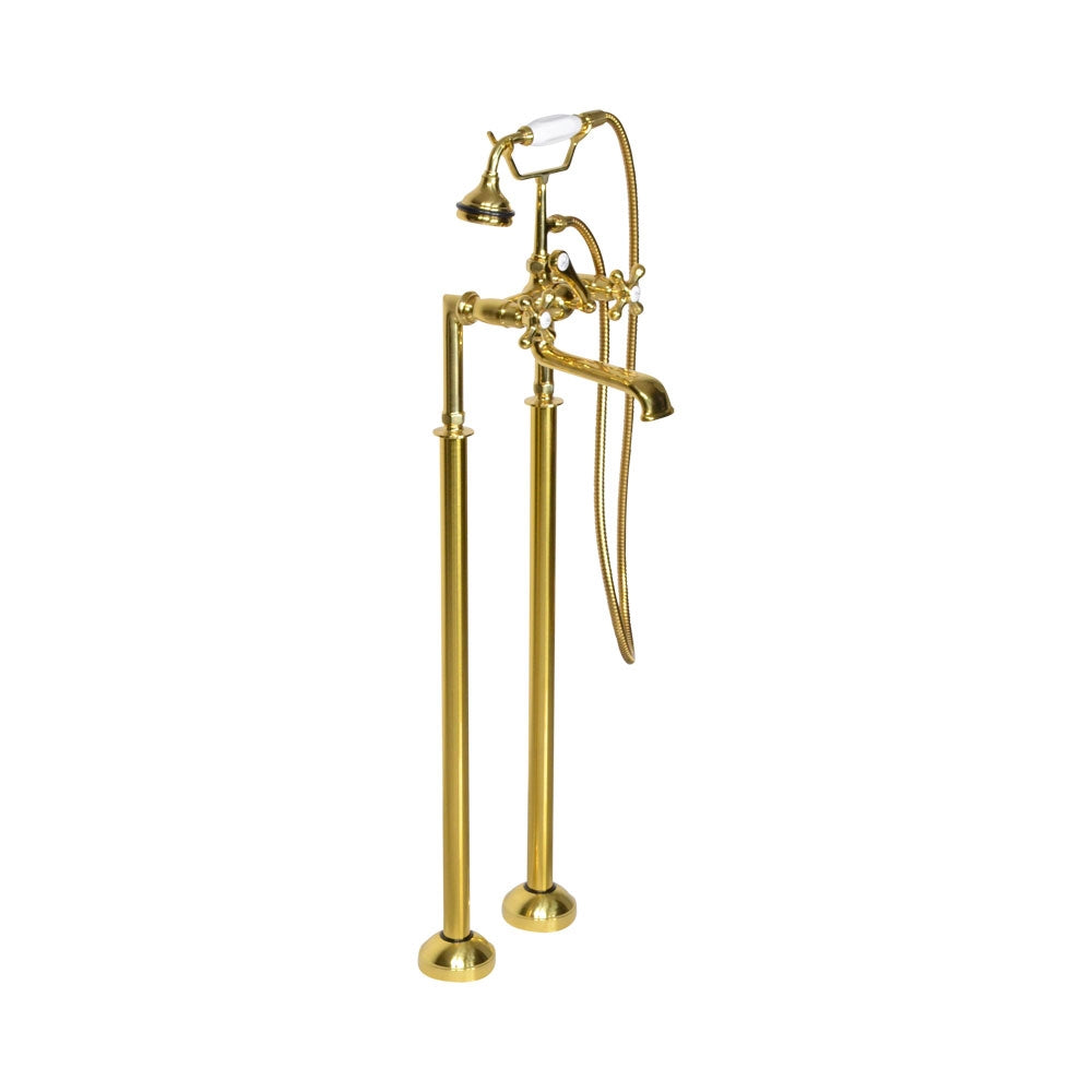 “Victoriana Freestanding Tub Faucet” in Brushed Brass
