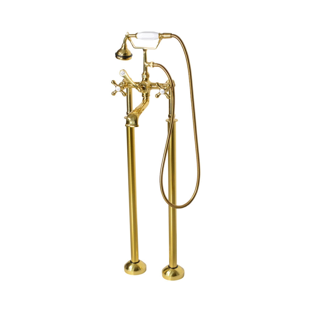 “Victoriana Freestanding Tub Faucet” in Brushed Brass