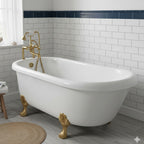 “SanSiro SS67W” 67 Inch “Water Jetted” Single Slipper Clawfoot Tub Package