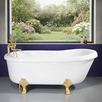 “SanSiro SS67W” 67 Inch “Water Jetted” Single Slipper Clawfoot Tub Package