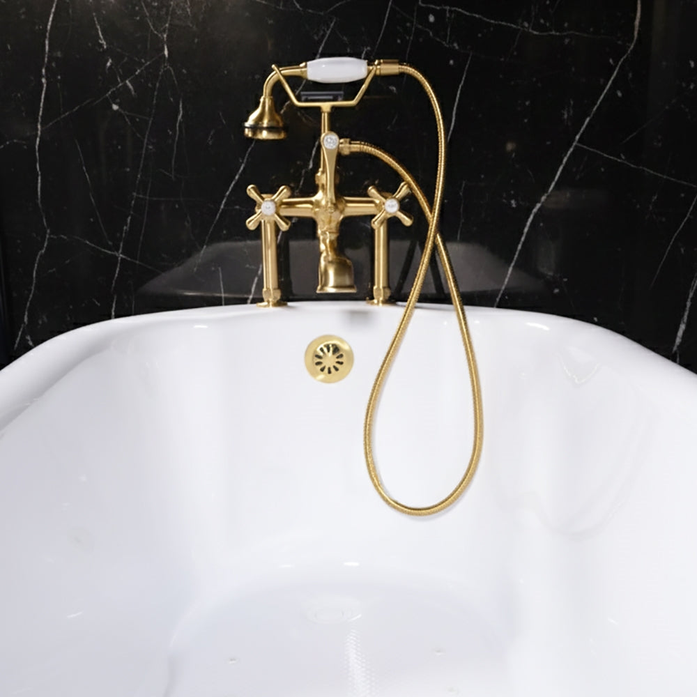“SanSiro SS67W” 67 Inch “Water Jetted” Single Slipper Clawfoot Tub Package