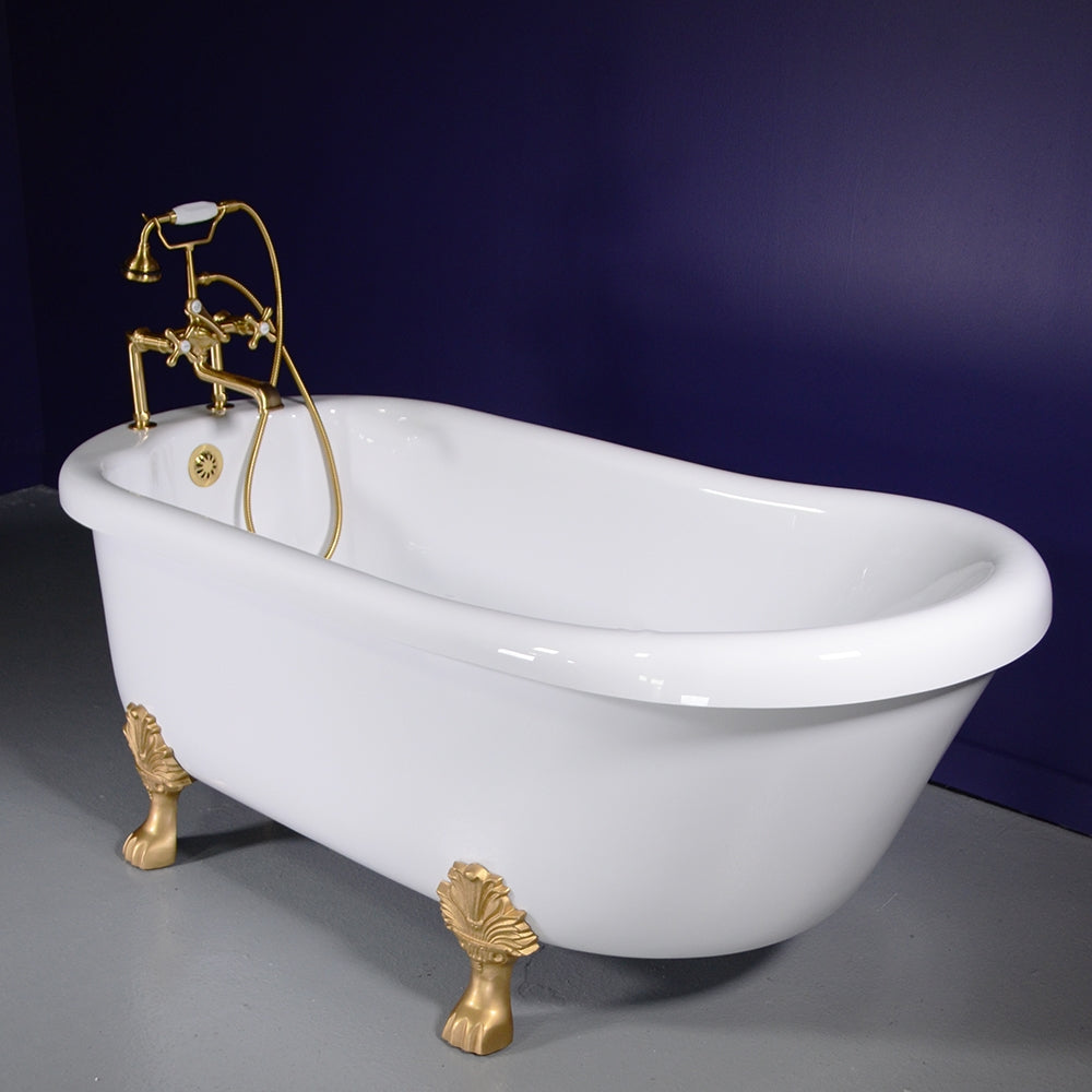 “SanSiro SS67W” 67 Inch “Water Jetted” Single Slipper Clawfoot Tub Package