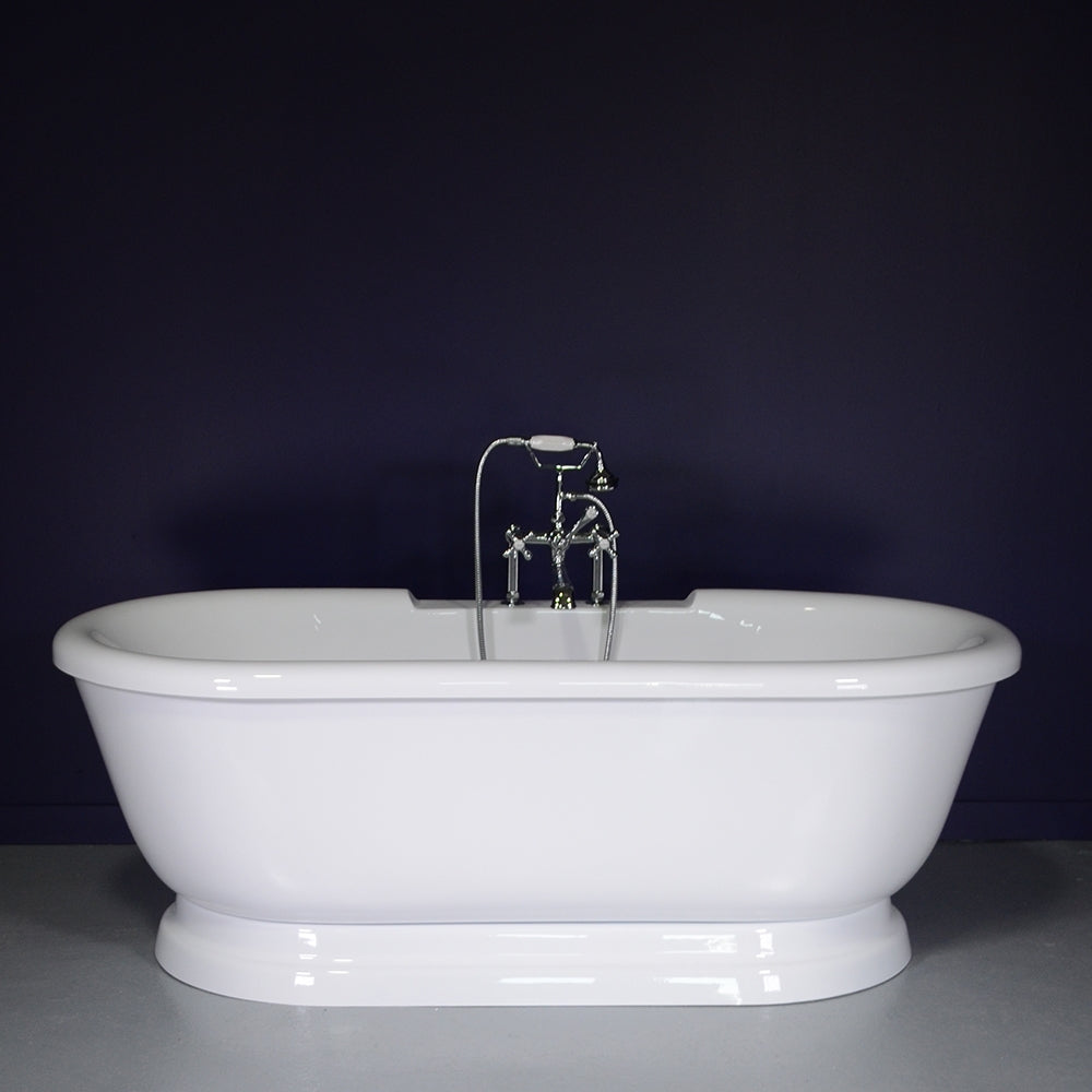 “SanSiro SSPD69W” 69 Inch “Water Jetted” Double Ended Pedestal Tub Package
