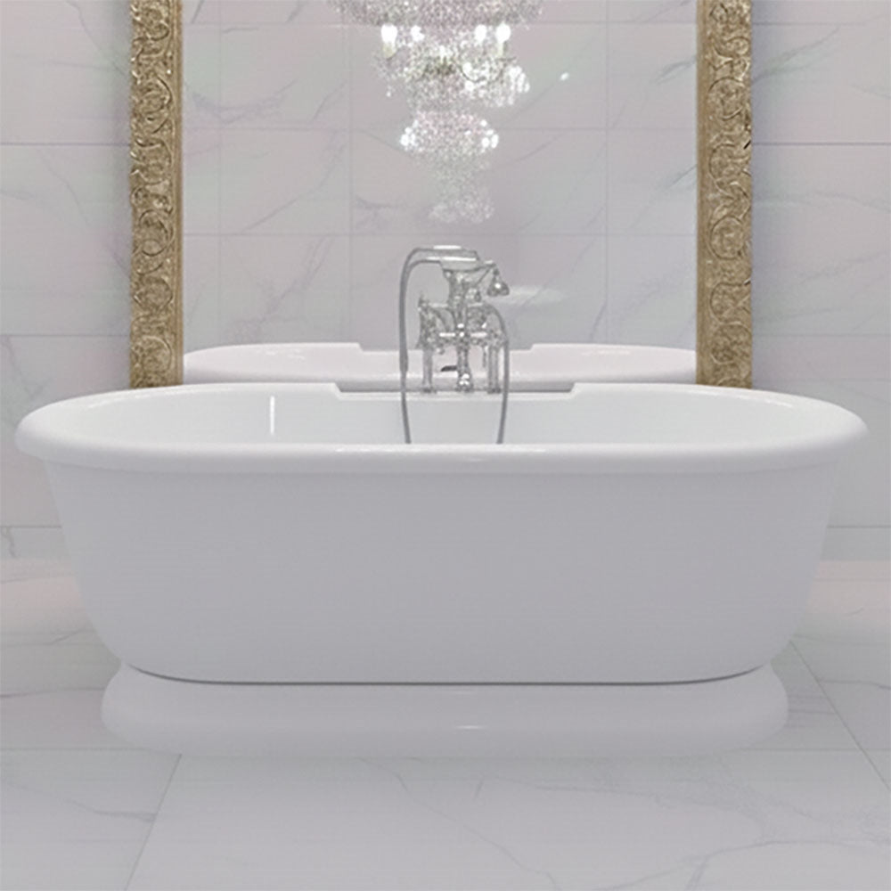 “SanSiro SSPD69W” 69 Inch “Water Jetted” Double Ended Pedestal Tub Package