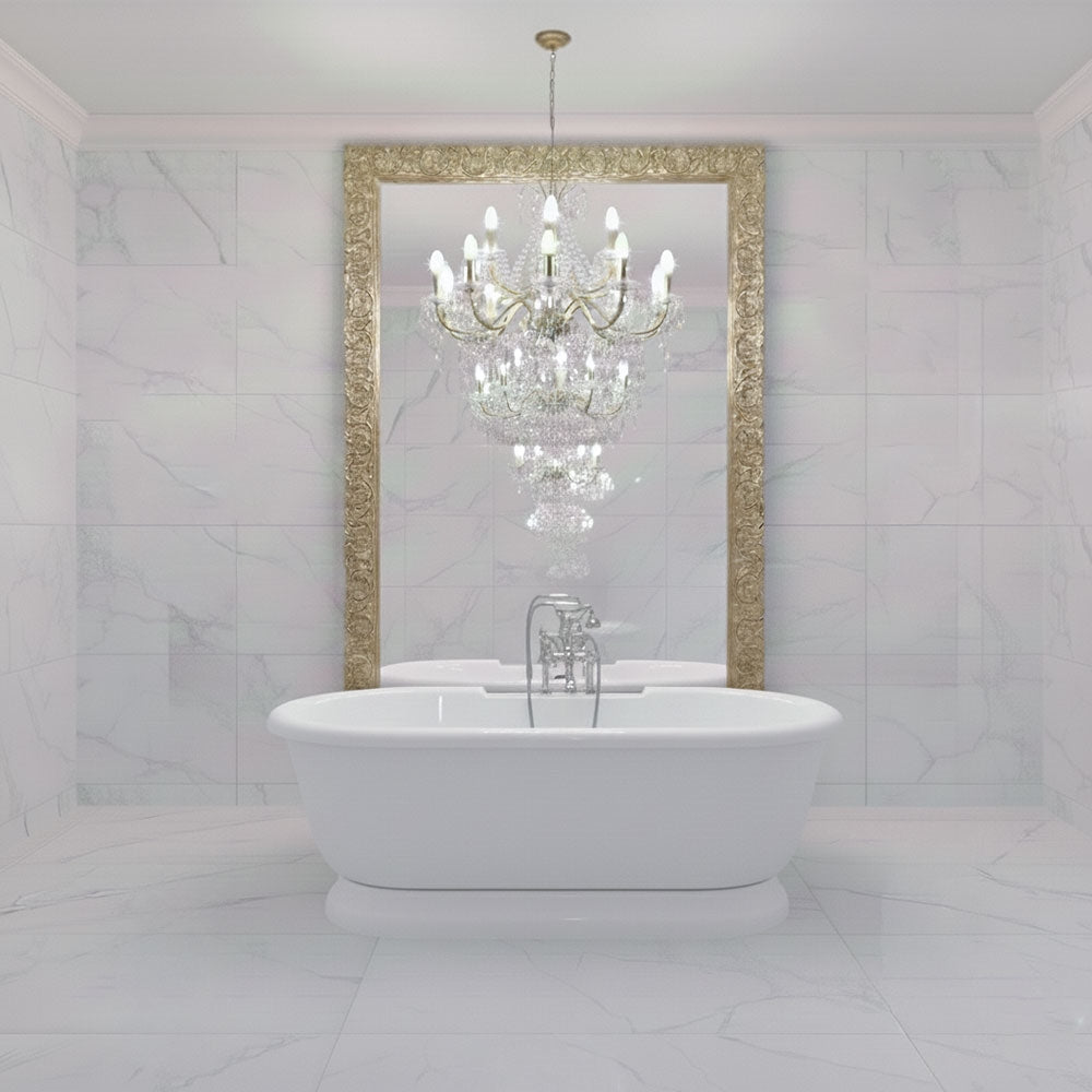 “SanSiro SSPD69W” 69 Inch “Water Jetted” Double Ended Pedestal Tub Package