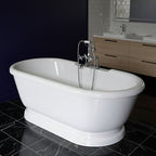 “SanSiro SSPD69W” 69 Inch “Water Jetted” Double Ended Pedestal Tub Package