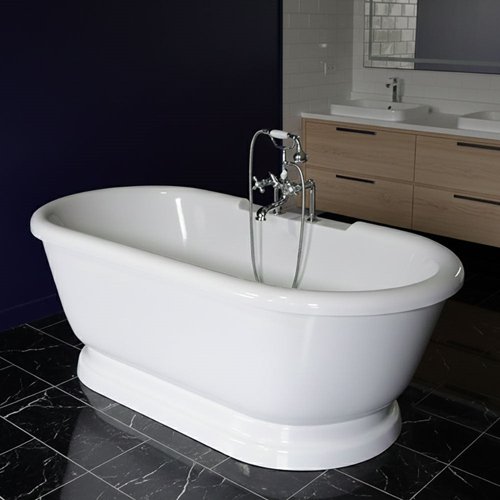 “SanSiro SSPD69W” 69 Inch “Water Jetted” Double Ended Pedestal Tub Package