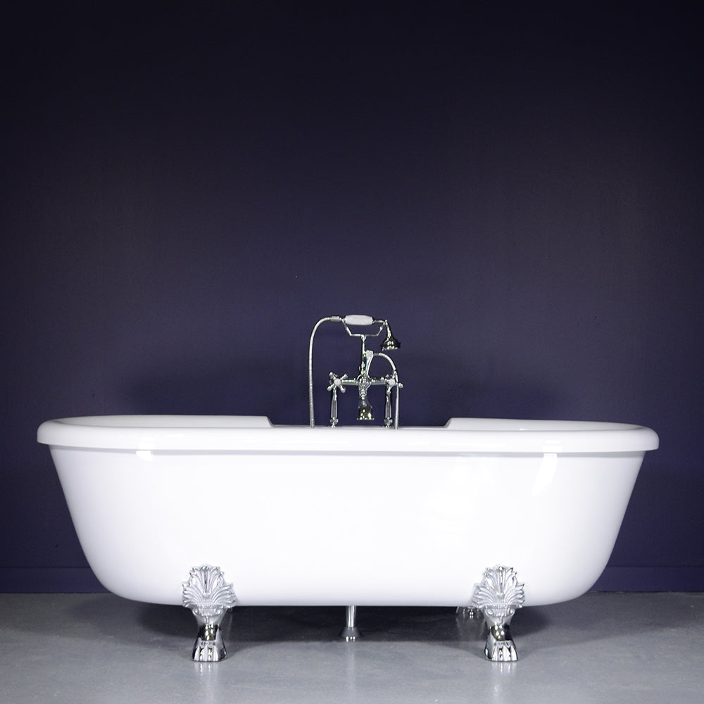 “SanSiro SS69W” 69 Inch “Water Jetted” Double Ended Clawfoot Tub Package