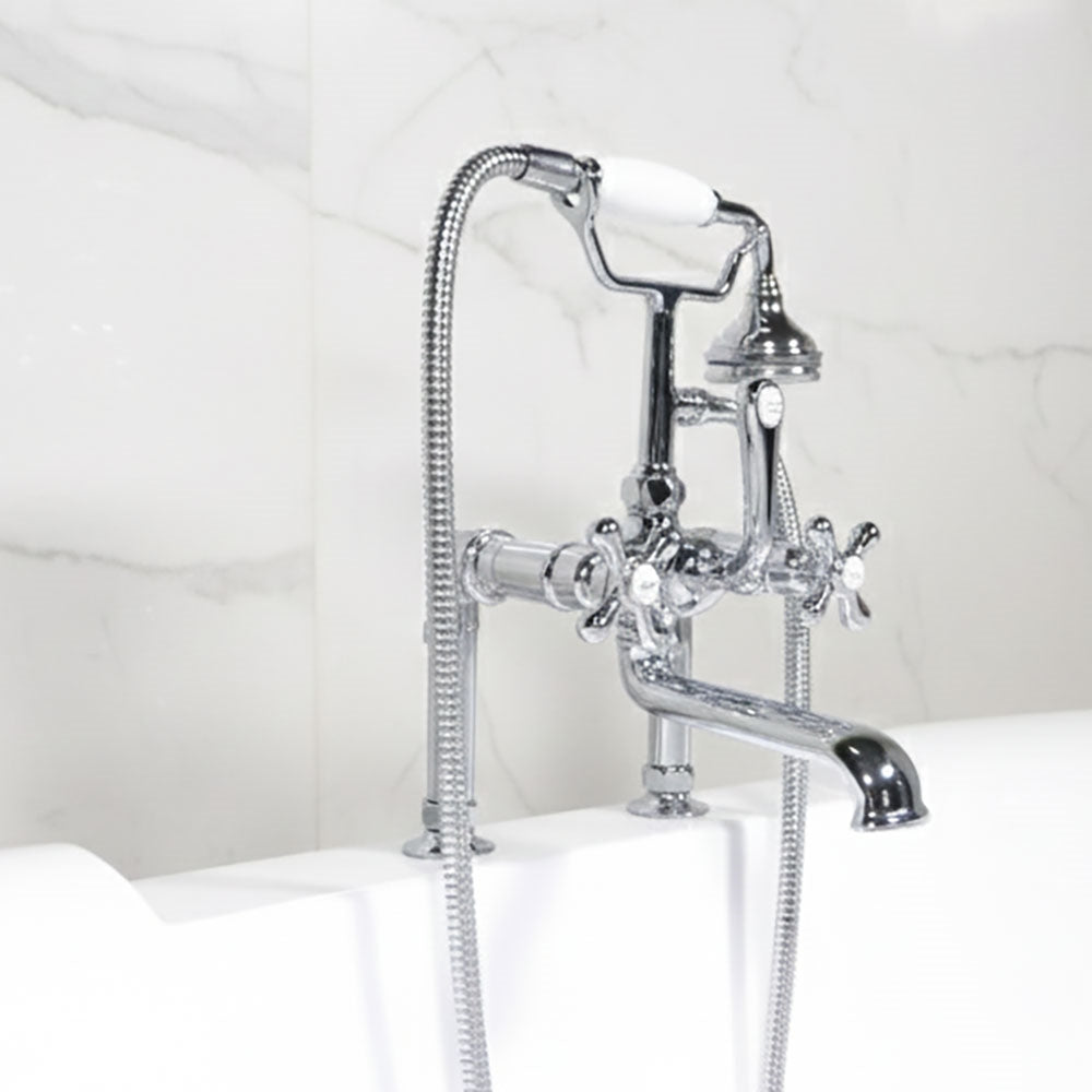 “SanSiro SS69W” 69 Inch “Water Jetted” Double Ended Clawfoot Tub Package