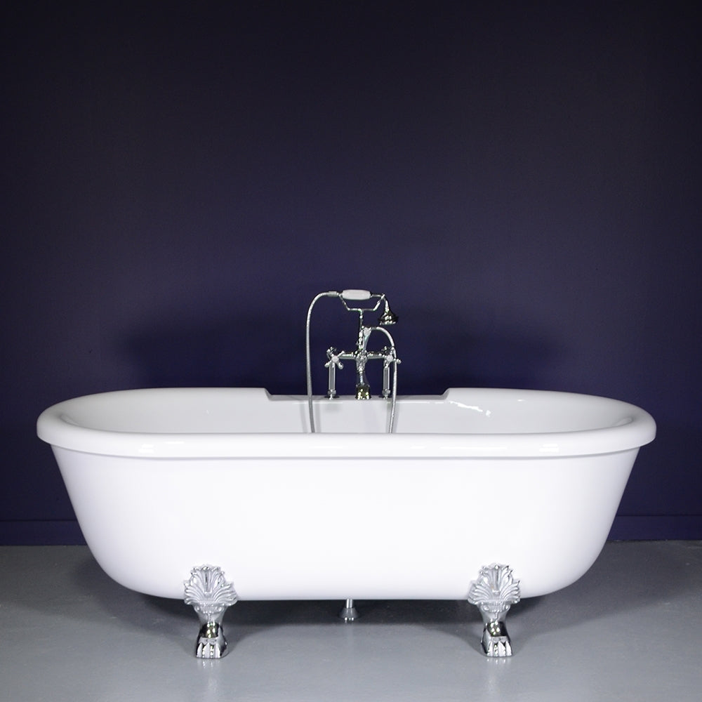 “SanSiro SS69W” 69 Inch “Water Jetted” Double Ended Clawfoot Tub Package