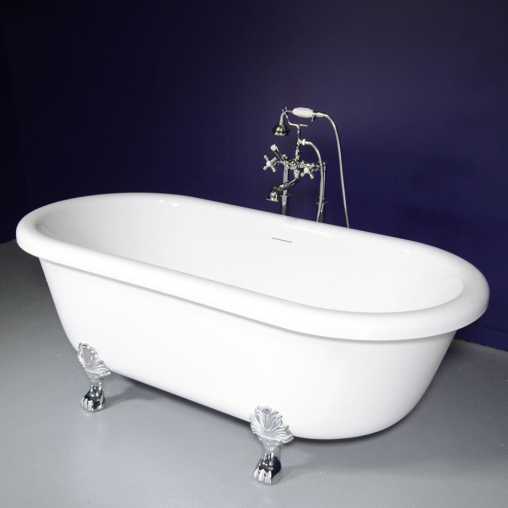 “SanSiro SS75A” 75 Inch “Warmed Air Jetted” Double  Ended Clawfoot Tub