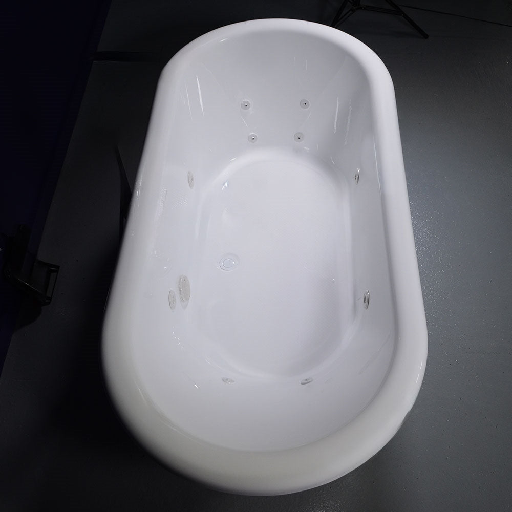 “SanSiro SS75W” 75 Inch “Water Jetted” Double Ended Clawfoot Tub