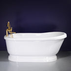 “SanSiro SSPD67W” 67 Inch “Water Jetted” Single Slipper Pedestal Tub Package