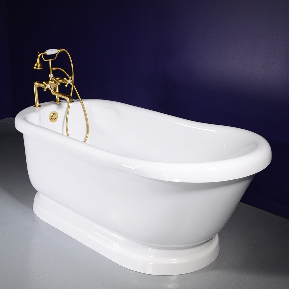 “SanSiro SSPD67W” 67 Inch “Water Jetted” Single Slipper Pedestal Tub Package