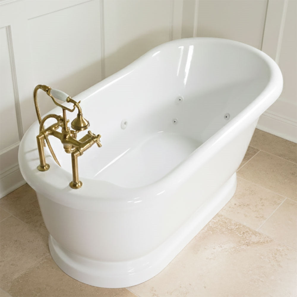“SanSiro SSPD67W” 67 Inch “Water Jetted” Single Slipper Pedestal Tub Package