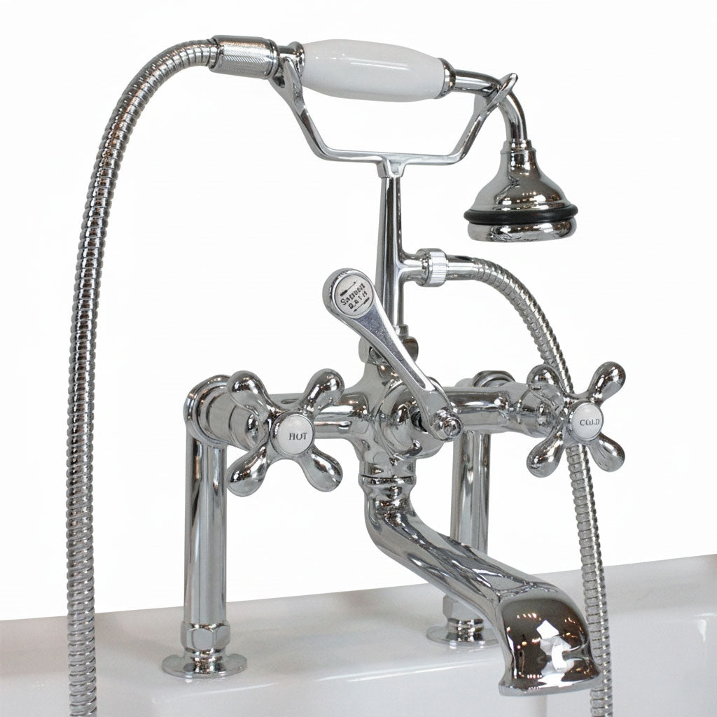 “SanSiro SSPD67W” 67 Inch “Water Jetted” Single Slipper Pedestal Tub Package