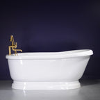 “SanSiro SSPD67W” 67 Inch “Water Jetted” Single Slipper Pedestal Tub Package