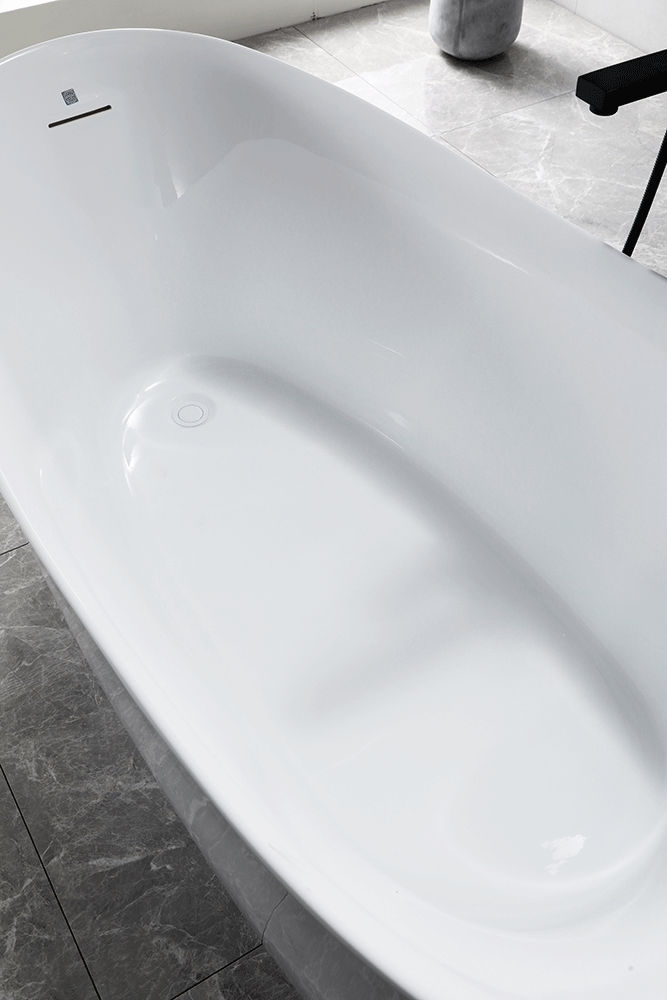 “SanSiro Antium59E with Foam Insulated Cavity Walls” 59" x 32" Acryilc Freestanding Tub