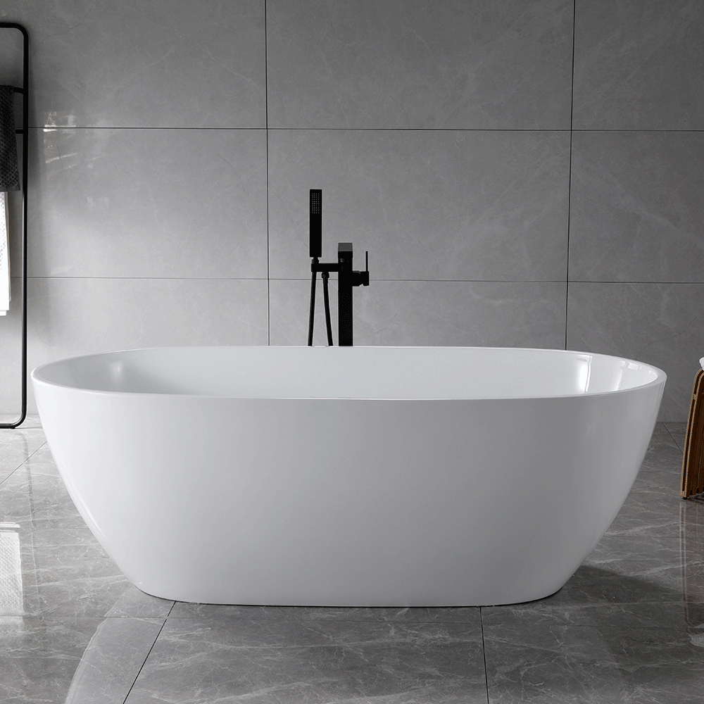 “SanSiro Aquino67C” 67 x 32 inch “Foam Insulated Cavity Walls” Acrylic Freestanding Bathtub