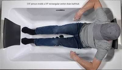 “SanSiro Asti59C” 59 x 34 inch Center Drain Foam Insulated Acrylic Freestanding Bathtub